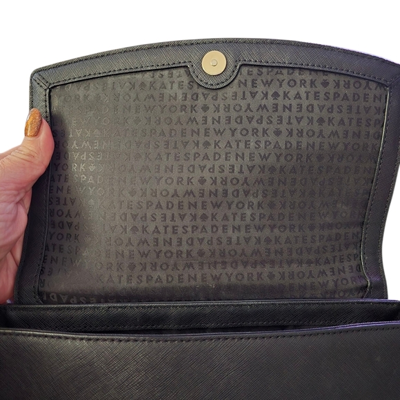 Kate Spade Black Crossbody Bag with Gold Chain *Preowned* - Picture 5 of 10